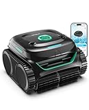 WYBOT C2 Robot Piscine Pareti e Fondo, Senza Fili per Piscine Interrate 150㎡, Doppia Filtrazione, 3 Motori, Aspirazione Potente, Pulizia Pareti & Linea d'Acqua, 180 Min, App(Verde Carbone-Verde)
