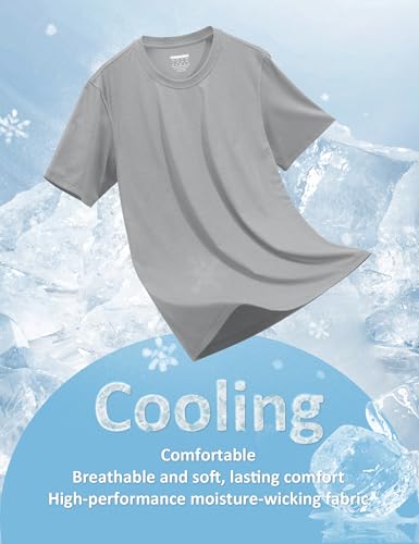 Image of MAGCOMSEN Mens T-Shirts Short Sleeve UPF 50+ Lightweight Moisture Wicking Basic Crewneck Casual Summer Cooling T Shirt