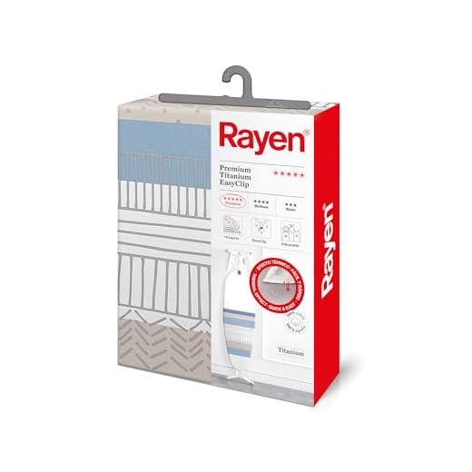 Rayen | Fodera pero asse da stiro universale | Sistema EasyClip | 4 strati: schiuma, pile, tessuto 100% cotone e titanio | 130x47 cn