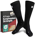 CORE GORIMO   Kompressionsstrümpfe Herren & Damen   Atmungsaktiv   Stützstrümpfe & Thrombosestrümpfe für stehende Berufe, Flug und Sport (39 42, Schwarz)