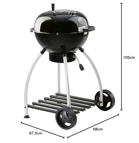 Foto von RÖSLE Holzkohle-Kugelgrill No.1 Sport F50, Hochwertiger Kohlegrill mit einstellbarer Luftzufuhr, Deckelscharnier, Deckelthermometer, stabiler Ablage, extra großer Grillfläche und Grillraum