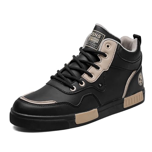 Image of Men's High Top Skateboarding Sneakers Shoes | Men's Fashion High Top Skate Sneakers,Stylish Skateboarding shoes,Road Running flat Walking Shoes