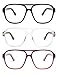 AMOMOMA 3 Pack Oversized Aviator Spring Hinge Reading Glasses for Women Men,Retro Blue Light Computer Reader Frame AM6081C1+C2+C4 2.0 X