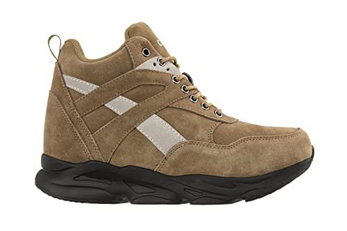 CALTO Men's Invisible Height Increasing Elevator Trainer Shoes - Olive Green Lace-up Fashion High-Top Hiker Sneakers - 4.0 Inches Taller - S33596 - Size 9 D(M) US2
