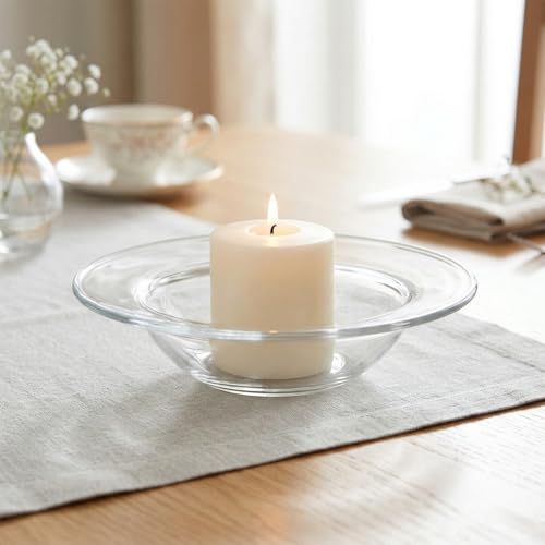 Eldraqth Wax Warmer Replacement Dish, 4 Inch Round Oil Burner Glass Candle Warmer Bowl Plate Wax Tray Wax Melt Dish for Candle Scented Aroma Therapy Lamp Electric Lamps
