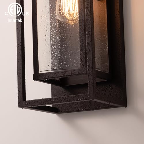 Image of mirrea 18 inch Modern Outdoor Porch Wall Light, Oil Rubbed Bronze, 2 Pack