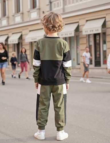 Image of Toddler Boy Clothes Long Sleeve Hoodie Sweatsuits Tops and Pants 2Pcs Boys Fall Winter Outfits Set