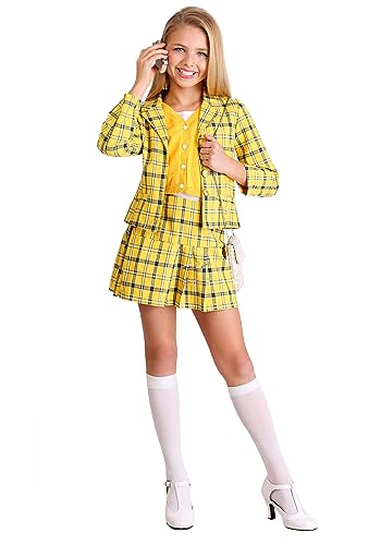 Fun Costumes Kid's Clueless Costume, Cher Character, Jacket, Skirt, Shirt with Attached Sweater, 90s...