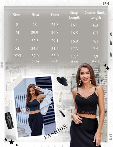 Image of Avidlove Lace Bralette for Women Spaghetti Strap Tank Top V Neck Slim Basic Camisoles,Pack of 2