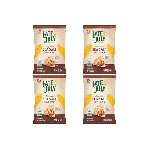 Late July Organic Sea Salt Multigrain Tortilla Chips,7.5 Ounce,(Pack of 4)