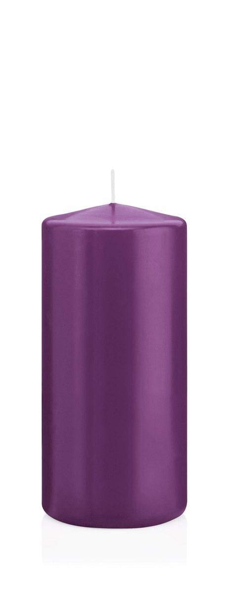 Inna-Glas Purple Pillar Candle Maeva, Violet, 15Cm, Ø7cm, 63H - Made In Germany - Votive Candle