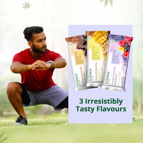 Image of Hampa Hemp protein Bar 50g | 3 Different Flavour | 10g Plant Protein | No Whey, Vegan Friendly | No Added Sugar, Sweetened with Dates | Anytime Snack with Edestine Protein | Pack of 6