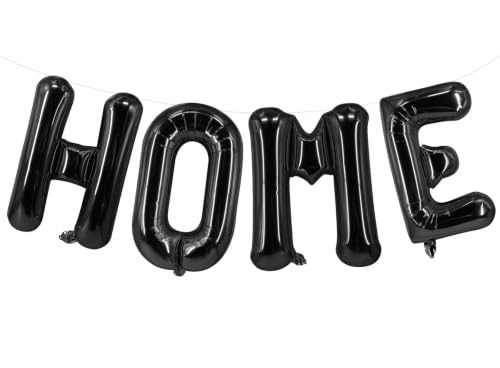Black HOME Balloons 40 Inch Large HOME Letter Banner for Sweet Housewarming Homecoming Welcome Sign Decor