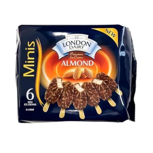 London Dairy Premium Almond Ice Cream Sticks 6 x 60ml
