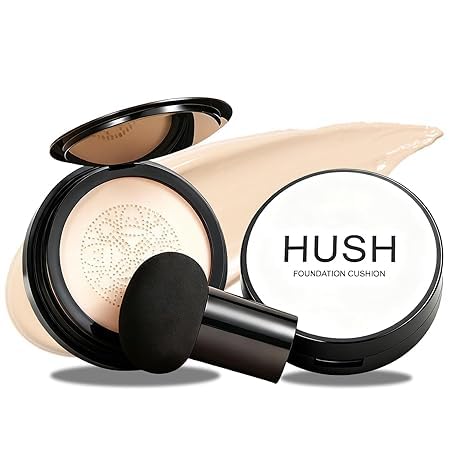 Hush Foundation for Older Women, 2026 New Mushroom Head Air Cushion CC Cream, Full Coverage Foundation for Older Women, BB Cream for All Skin Types (Natural)