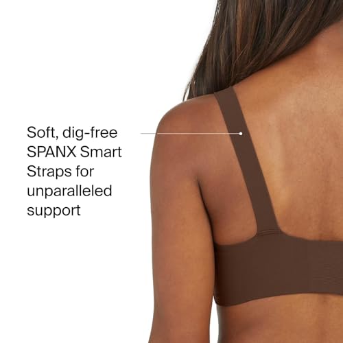 Image of SPANX Bra-Llelujah Lightly Lined Bralette - Wire-Free Bra - Comfortable Support - Wireless Bra - Dig-Free Straps - Chestnut Brown - X-Small