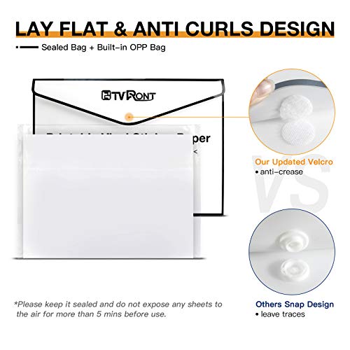 Printable Vinyl For Inkjet Printer & Laser Printer - 40 Pcs Glossy White Inkjet Printable Vinyl Sticker Paper, 8.5"X11" #TOP3