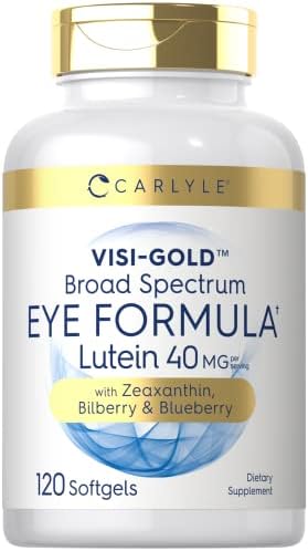 Carlyle Eye Health Supplement 120 Softgels | with Lutein 40mg, Zeaxanthin, Bilberry and Blueberry | Eye Support Vitamins | Non-GMO Gluten Free Supplement