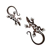 Die frechen Geckos in modernem Design sind aus Metall gearbeitet und sie sind in einer feinen Rostoptik verarbeitet. Hübschen Sie mit den Tierchen Ihren Garten auf, indem Sie die Geckos auf Steine legen oder an Ihre Fensterbank