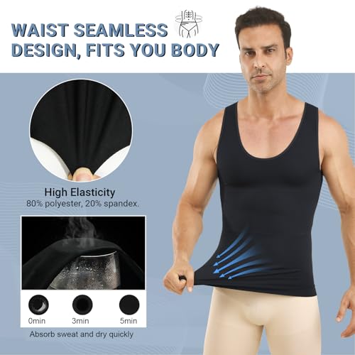 MEETYOO Gynecomastia Compression Shirt Men, Slimming Undershirt Compression Tank Top Mens Shapewear Body Shaper2