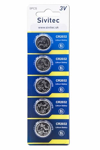 CR2032 Batteries Coin Button Cell 3V Lithium 240mAH Battery Up to 70% Extra Life Child Resistant Pack (5 x CR2032)