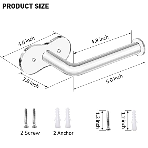 Egchi Acrylic Toilet Paper Holder Wall Mount, Modern Bathroom Accessories Clear Tissue Roll Holder #TOP1