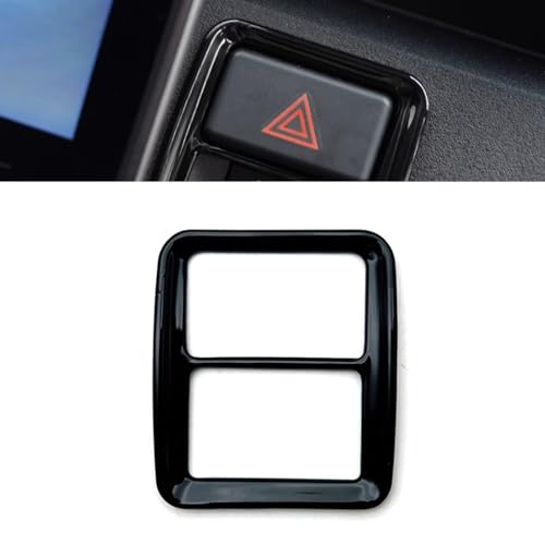 KMONDER ダイハツ 新型 アトレー ハイゼットカーゴ S700V S710V アクセサリー インテリアパネル ハザード周り ハザードパネル シルバー ピアノブラック カーボン調 メッキ仕上げ (ピアノブラック)