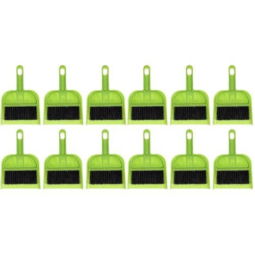 VANZACK 12 Sets Mini-Besen Und Kehrschaufel-Set Desktop-kehrwerkzeuge Kleine Bürste Und Kehrschaufel-Kombination für Die Reinigung Der Arbeitsplatte im Home Office