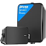 Plyee Audio Outdoor Bluetooth-Lautsprecher, Aktiv + Passiv Wandmontage-System, Integrierter Verstärker, AUX-Eingang für Terrasse, Veranda, Pool, Garage, 2er-Pack (MZ-660)