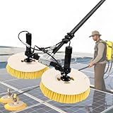 Kindevieft Rotierende Reinigungsbürste für Solarmodule, Photovoltaik- und Solarpaneele, wasserbetriebene Bürste, elektrische Solarmodul-Reinigungsbürste Mains Electricity-7.5m/24ft