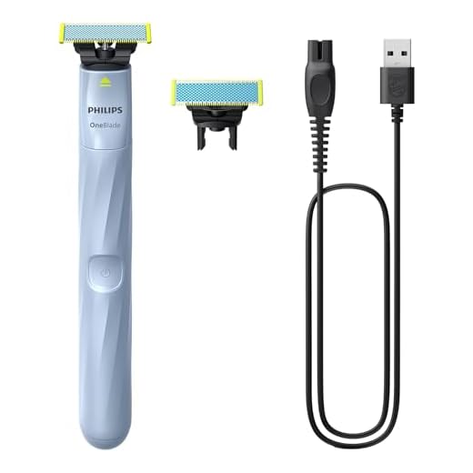 Philips OneBlade First Shave Auténtica Recortadora de Barba, Maquina de Afeitar Hombre, 2 Cuchillas, Cargador USB-A sin adaptador de pared, QP1324/30