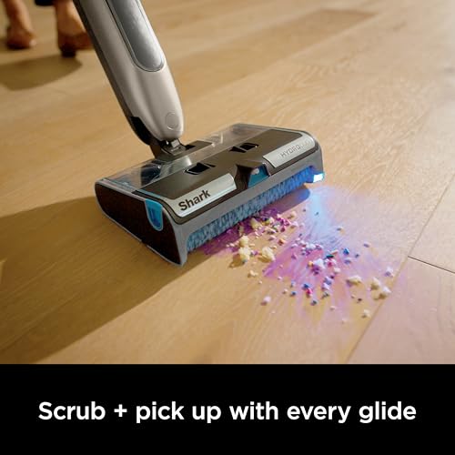 Image of Shark WW201 HydroDuo with Dirt-Reveal Technology, Cordless, Hard Floor Cleaning System, Wet & Dry Debris Pickup, Mops & Scrubs All at Once, Hardwood, Tile, Laminate & Stone, Stone Metallic (Renewed)
