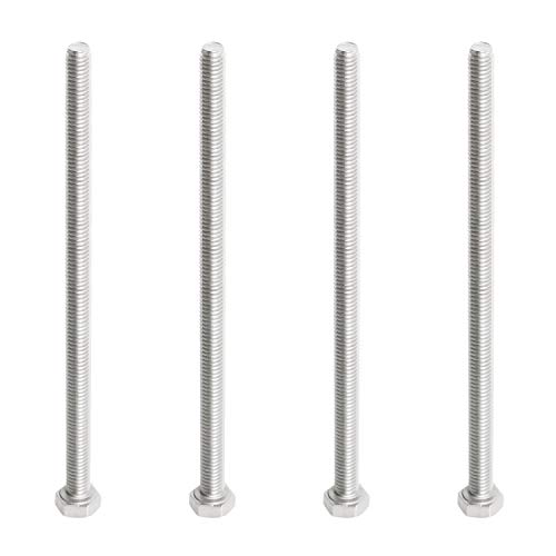 Image of M6 x 150mm Hex Head Bolts Screws Grade 5.8 Stainless Steel, Fasteners Fully Machine Threaded SUS304 4 Pcs