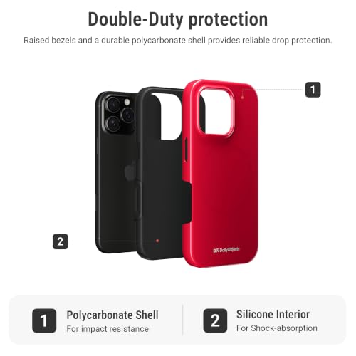 Image of DailyObjects Enamel Bumper MagSafe Case for iPhone 16 Pro Compatible with Mag-Safe Wireless Charging | Red Hybrid Magnetic Back Cover