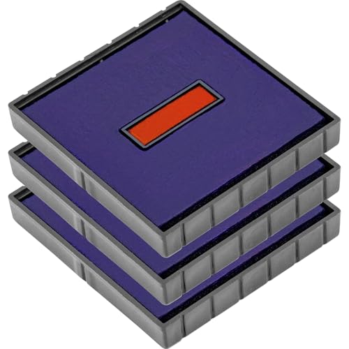 COLOP E/Q43 Non-Toxic, Water Based Premium Replacement Pad for Printer Q43 Stamp - Pack of 3 - Blue & Red (2 Colors)