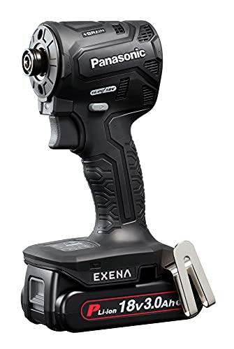 パナソニック充電 インパクトEZ1PD1 デュアル +BRAIN 155N m18V薄型軽量3.0Ah電池パック×2個 充電器 大容量収納ケース付 ブラック EXENA Pシリーズ EZ1PD1N18D-B