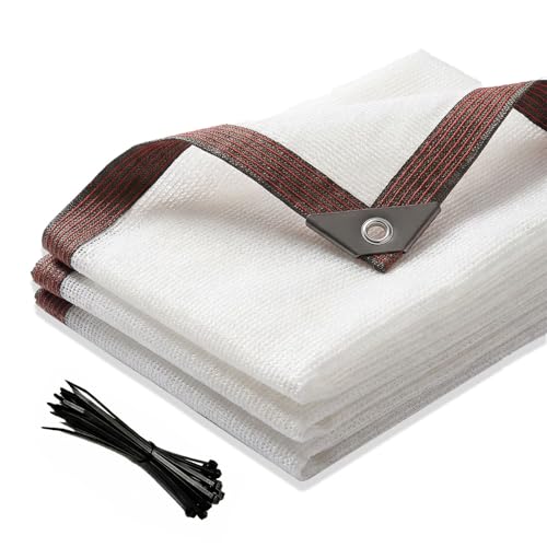 NRQCJM Tear Resistant Windbreak Mesh Canopy with Grommets, 70% White