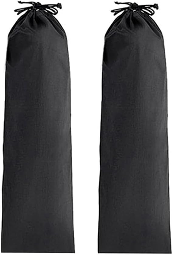 2 Pcs Long Drawstring Bag 21x60cm, Oxford Cloth Storage Sack Tent Poles Tripod Umbrella, Black