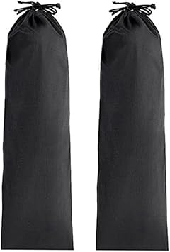 2 Pcs Long Drawstring Bag 21x60cm, Oxford Cloth Storage Sack Tent Poles Tripod Umbrella, Black