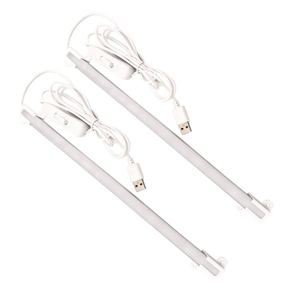 Tofficu 2Pcs Portable USB LED Reading Light Strips Eye Caring Desk Lamp for Study Warm White Compact Design for Laptop Desktop Use Flicker Lighting for Reading