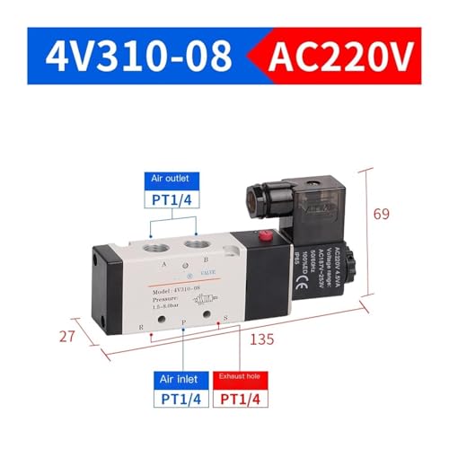 Electrovanne 5/2 monostable 4V310-10 à haute fréquence de commutation - 4