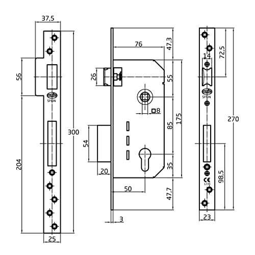 Amig 6371 Brass Lock 200, Messing, Normal - Image 4