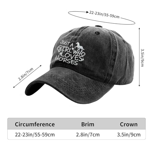 Image of Just Girl Who Loves Horse Hat Baseball Cap for Women Adjustable Trendy Hats Cotton