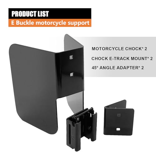 Image of 2Pack E-Track Wheel Chock for Motorcycle, E Track Dirt Bike Wheel Chocks, E-Track Accessories Hardware, Supports Tires up to 6 inch Wide Black
