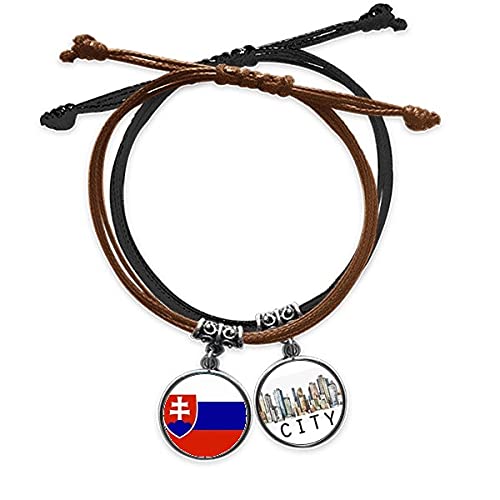 Bracelet Slovaquie en cuir : le cadeau idéal pour expatrié et supporter