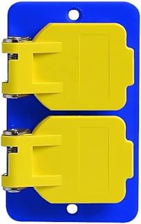Portable Yellow 2-Gang Double Sided Outlet Box W/ (2) 1In Npt Nm Bushings for Fe