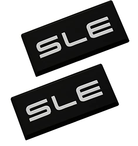 Image of SSDD 2 Pack SLE Side Cab Emblems 3D NamePlate Badge Logo Replacement for GMC Suburban Sierra Yukon Savanna (Chrome /Black),CH-SLE