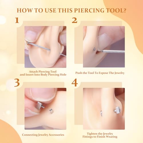 MODRSA Piercing-Taper Taper-Insertion Stretching-Kit Chirurgenstahl: 16,18,20G Straight Taper Insertion Chirurgenstahl to Changing Jewelry for Body