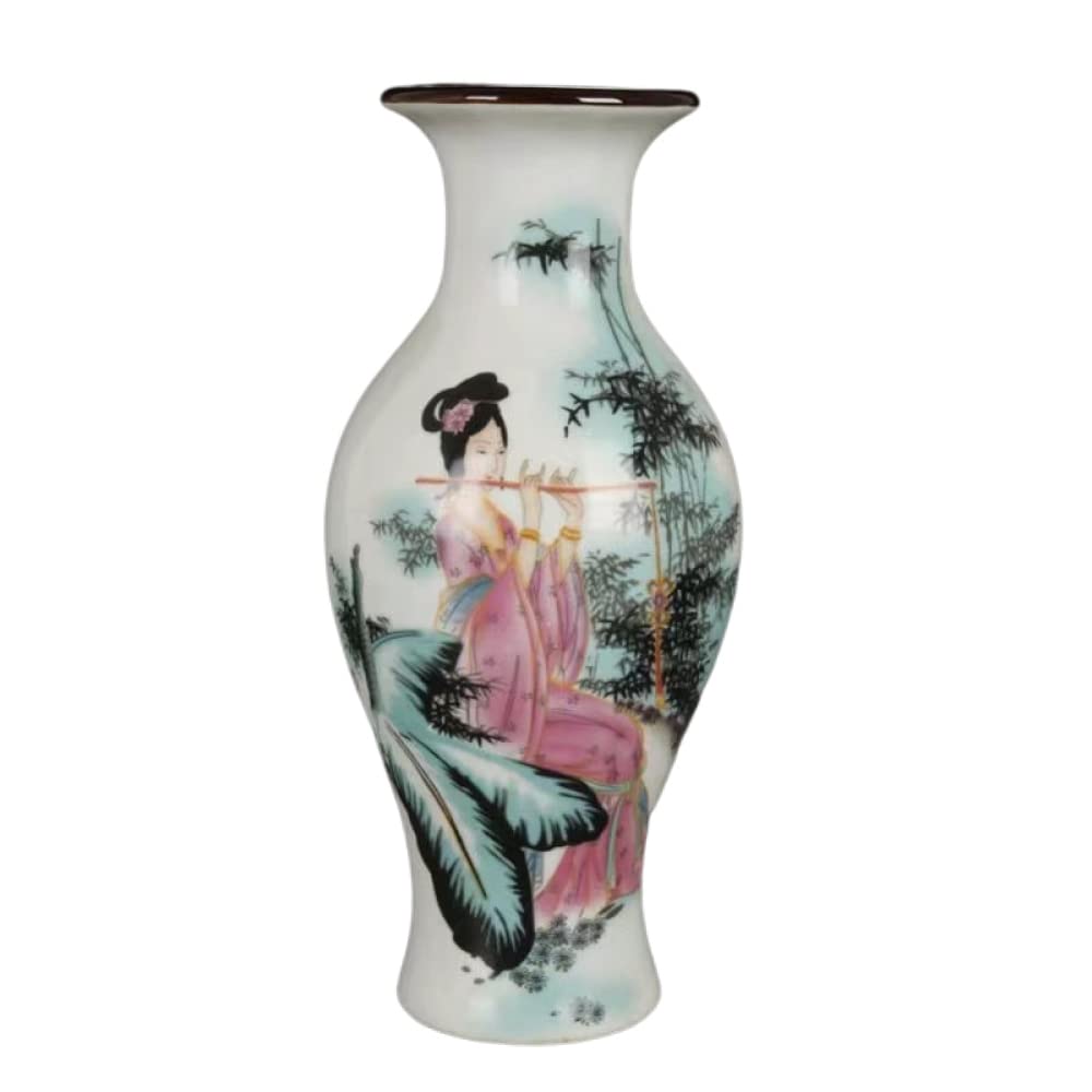 SnamicE Ceramic vase,Vintage vase, Chinese Ceramic vase,Chinese Ceramic vase Chinese vase Porcelain Flower vase Chinese Antique Ceramic vases Traditional Decorative Vase-A:23.9 *,