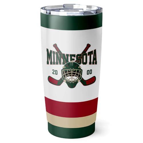 Image of ANTKING Minnesota Tumbler 20oz Custom Name Number Travel Mug Gifts | Stainless Steel Insulated Coffee Cup for Men Women